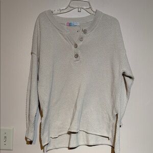 Women's Cream V-Neck Sweater
